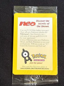 Pokemon TCG: Sealed 2001 Entei Reverse Holo Neo Discovery Black Star Movie Promo - Image 2
