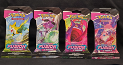 Pokemon Fusion Strike Sleeved Booster Pack Complete ART SET of 4 Packs SEALED - Image 1
