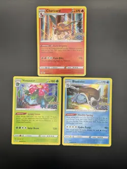 Pokemon GO 2022 HOLO Charizard Venusaur Blastoise Card Lot 3x English LP SET - Image 1