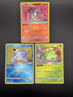 Pokemon GO HOLO Radiant Charizard Blastoise Venusaur Basic Card Lot 3x NEAR MINT - Image 1