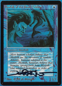 Merfolk of the Pearl Trident Beta NM Blue Common SIGNED CARD (504652) ABUGames - Image 1