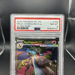 2025 Pokemon Phantasmal Flames Mega Charizard #109 Graded PSA 8 English - Image 2
