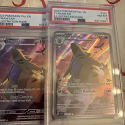 2023 PSA 8 Tyranitar #222 Illustration Rare Pokemon TCG S&V Paldea Evolved - Image 2