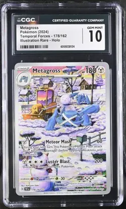 CGC GEM MINT 10 - Metagross #178 - Pokemon SV05: Temporal Forces Holo - Image 1