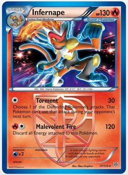 Infernape 17/135 | 2013 | Mint/Near Mint | Holo RARE | Plasma Storm Pokemon TCG - Image 1