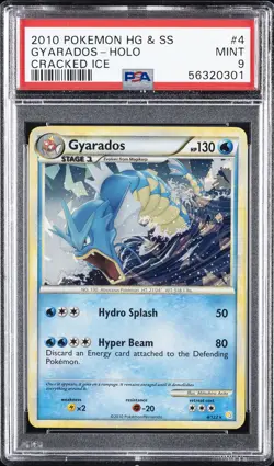 2010 POKEMON HEARTGOLD & SOULSILVER CRACKED ICE #4 GYARADOS-HOLO PSA 9 - Image 1