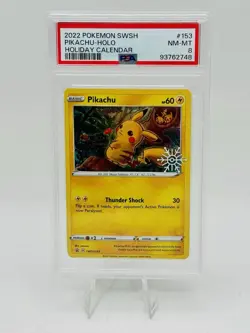 Pokemon Pikachu 2022 Holiday Calendar Black Star Promo PSA 8 Near Mint SWSH153 - Image 1