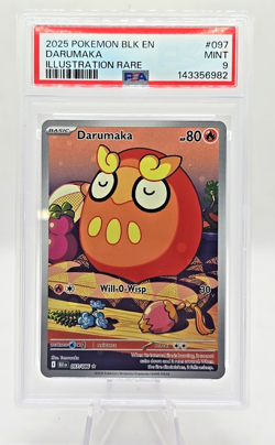 2025 POKEMON BLK EN-BLACK BOLT ILLUSTRATION RARE #097 DARUMAKA PSA 9 #097 - Image 1