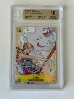 2025 ONE PIECE OP11 A FIST OF DIVINE SPEED #OP11106 ZEUS ALT ART BGS PRISTINE 10 - Image 1