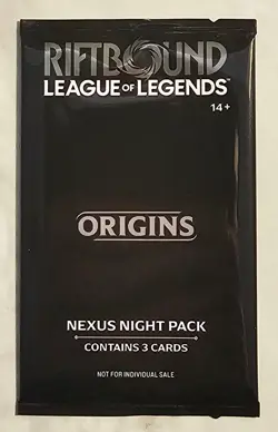 Riftbound Origins Nexus Night Pack Sealed English 3-Card Pack sealed promo New - Image 1