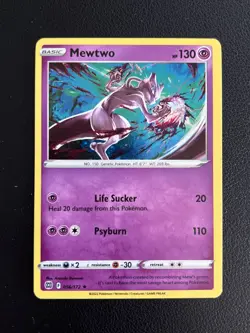 Pokemon TCG Mewtwo Promo Card 056/172 Brilliant Stars 2022 Cosmos Holo - Image 1