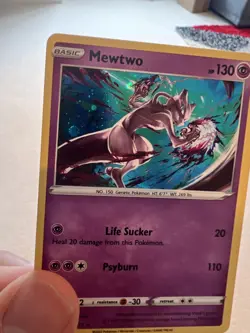 Pokemon TCG Mewtwo Promo Card 056/172 Brilliant Stars 2022 Cosmos Holo - Image 3