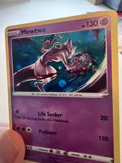 Pokemon TCG Mewtwo Promo Card 056/172 Brilliant Stars 2022 Cosmos Holo - Image 4