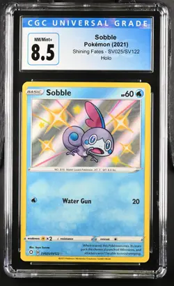 Sobble Shiny Holo SV025/SV122 CGC 8.5 Blue Label - Shining Fates Pokemon Card - Image 1