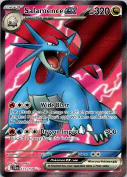 Pokemon TCG Salamence EX Full Art Holo Ultra Rare Card 177/159 NM (SKU 1-4) - Image 1