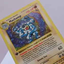 Pokemon TCG - Machamp 8/102 Base Set Holo Rare Shadowless WOTC 1999 - HP - Image 1