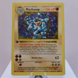 Pokemon TCG - Machamp 8/102 Base Set Holo Rare Shadowless WOTC 1999 - HP - Image 2