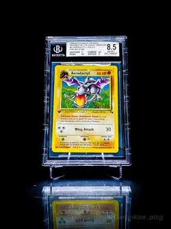 1999 Pokemon Fossil 1st Edition Prerelease Aerodactyl Holo 1/62 BGS 8.5 NM - MT+ - Image 1