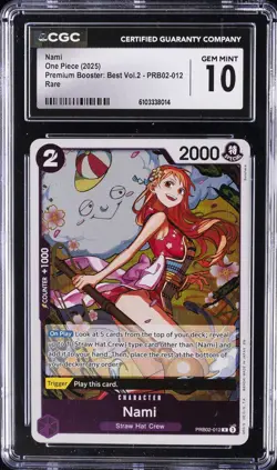 2025 ONE PIECE PREM BOOSTER: BEST VOL.2 RARE #PRB02-012 NAMI CGC 10 GEM MINT - Image 1