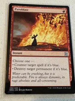 mtg Pyroblast, red instant, Eternal Masters, unplayed - Image 1