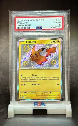 PSA 10 💎 Pokemon 2024 Pikachu 131/091 Shiny Rare Paldean Fates - Image 1
