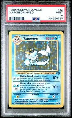 1999 POKEMON JUNGLE #12 VAPOREON HOLO PSA 9 - Image 1