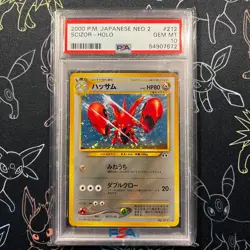 PSA 10 - 2000 Neo 2 Scizor Japanese HOLO Pokemon - Image 1
