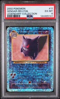 2002 POKEMON LEGENDARY COLLECTION #11 GENGAR-REVERSE FOIL PSA 6 LOW POP - Image 1