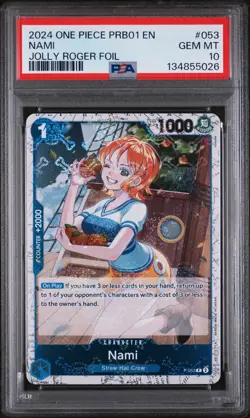 PSA 10 2024 One Piece Prb01 Premium Booster The Best #053 Nami GEM MT - Image 1