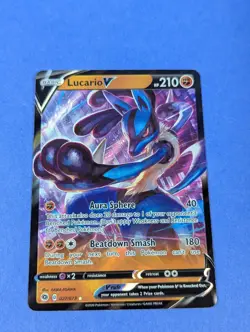 Lucario V - 027/073 - Rare Ultra Holo Champion's Path - Pokemon Card - NM - Image 1