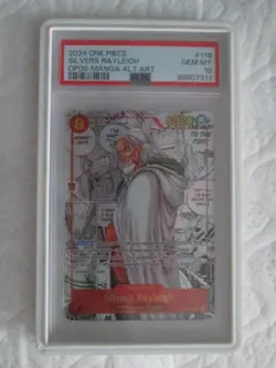 2024 One Piece OP08 Manga Alternate Art #118 Silvers Rayleigh PSA 10 GEM MINT - Image 1