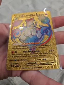 Chandelure Vmax Rainbow Gold Foil Fan Art Vinyl Textured Collector Pokemon Card - Image 4