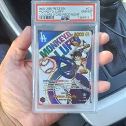 Proxy Monkey D. Luffy Leader Dodgers x One Piece Night Promo PSA 10 Card - Image 1