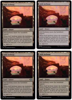 MTG Outlaws of Thunder Junction Arid Archway x 4 (Uncommon) - Image 1