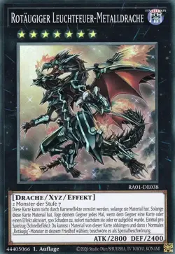 Yu-Gi-Oh! Karte Rotaugiger Leuchtfeuer-Metalldrache RA01-DE038 Ultra Rare TCG - Image 1