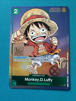 Monkey D. Luffy P-037 One Piece Promo Card TCG 1st Anniversary Stamped Foil NM - Image 1