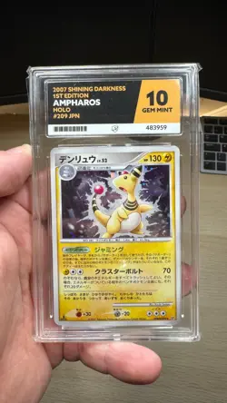 Pokemon Cards - ACE 10 Ampharos 209 DPBP - 1st Edition Shining Darkness JPN PSA - Image 1