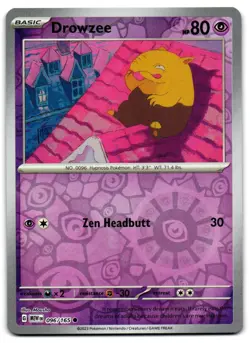 Drowzee 096/165 - 151 Common Pokemon TCG Reverse Holo - M/LP Card - Image 1