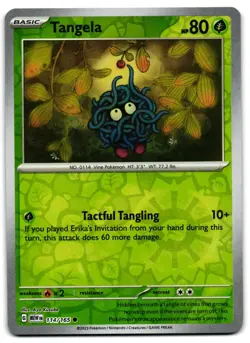 Tangela 114/165 - 151 Common Pokemon TCG Reverse Holo - M/LP Card - Image 1