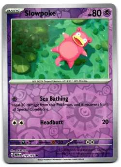 Slowpoke 079/165 - 151 Common Pokemon TCG Reverse Holo - M/LP Card - Image 1