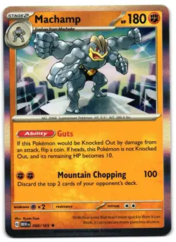 Machamp 068/165 - 151 Rare Pokemon TCG Holo - M/LP Card - Image 1