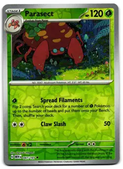 Parasect 047/165 - 151 Uncommon Pokemon TCG Reverse Holo - LP Card - Image 1