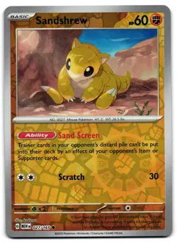 Sandshrew 027/165 - 151 Common Pokemon TCG Reverse Holo - LP Card - Image 1