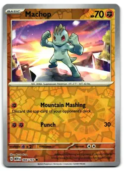 Machop 066/165 - 151 Common Pokemon TCG Reverse Holo - LP Card - Image 1