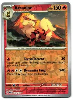 Arcanine 059/165 - 151 Uncommon Pokemon TCG Reverse Holo - LP Card - Image 1