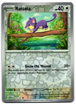 Rattata 019/165 - 151 Common Pokemon TCG Reverse Holo - LP Card - Image 1