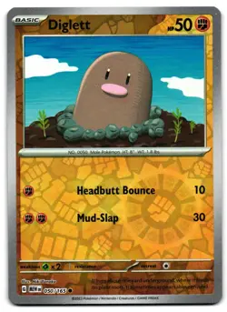 Diglett 050/165 - 151 Common Pokemon TCG Reverse Holo - LP Card - Image 1