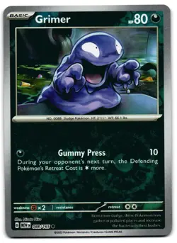 Grimer 088/165 - 151 Common Pokemon TCG Reverse Holo - LP Card - Image 1