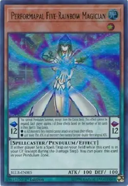 * PERFORMAPAL FIVE-RAINBOW MAGICIAN * ULTRA RARE 1ST EDITION BLLR-EN005 YUGIOH! - Image 1