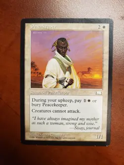 Peacekeeper Weatherlight White Rare Magic the Gathering Card - Image 1